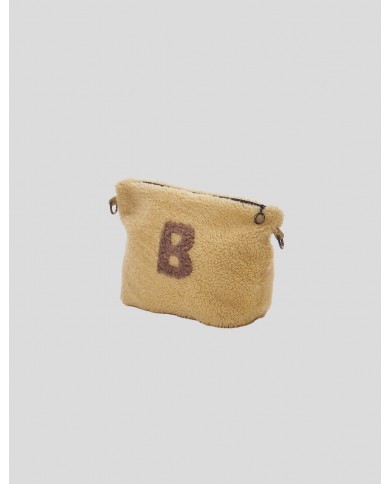 "B" Yellow Shearling bag