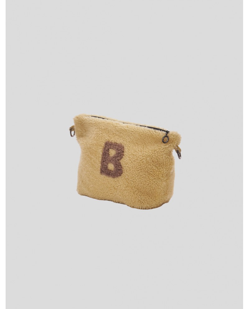 "B" Yellow Shearling bag