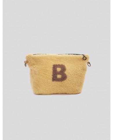 "B" Yellow Shearling bag