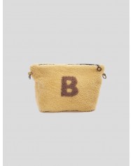 "B" Yellow Shearling bag