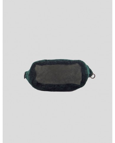 "I" Dark Green Shearling bag
