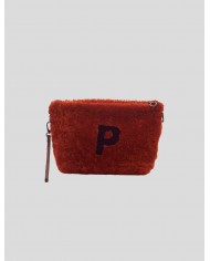 "P" Red Shearling bag