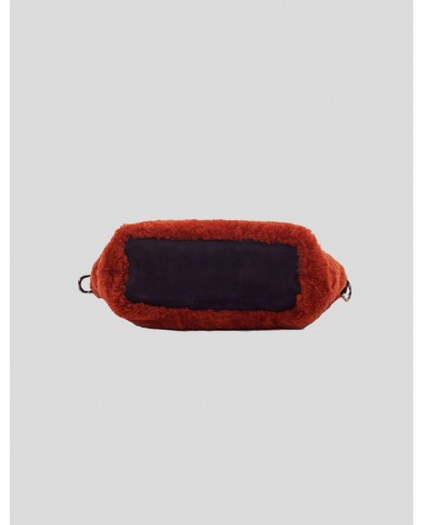 "P" Red Shearling bag