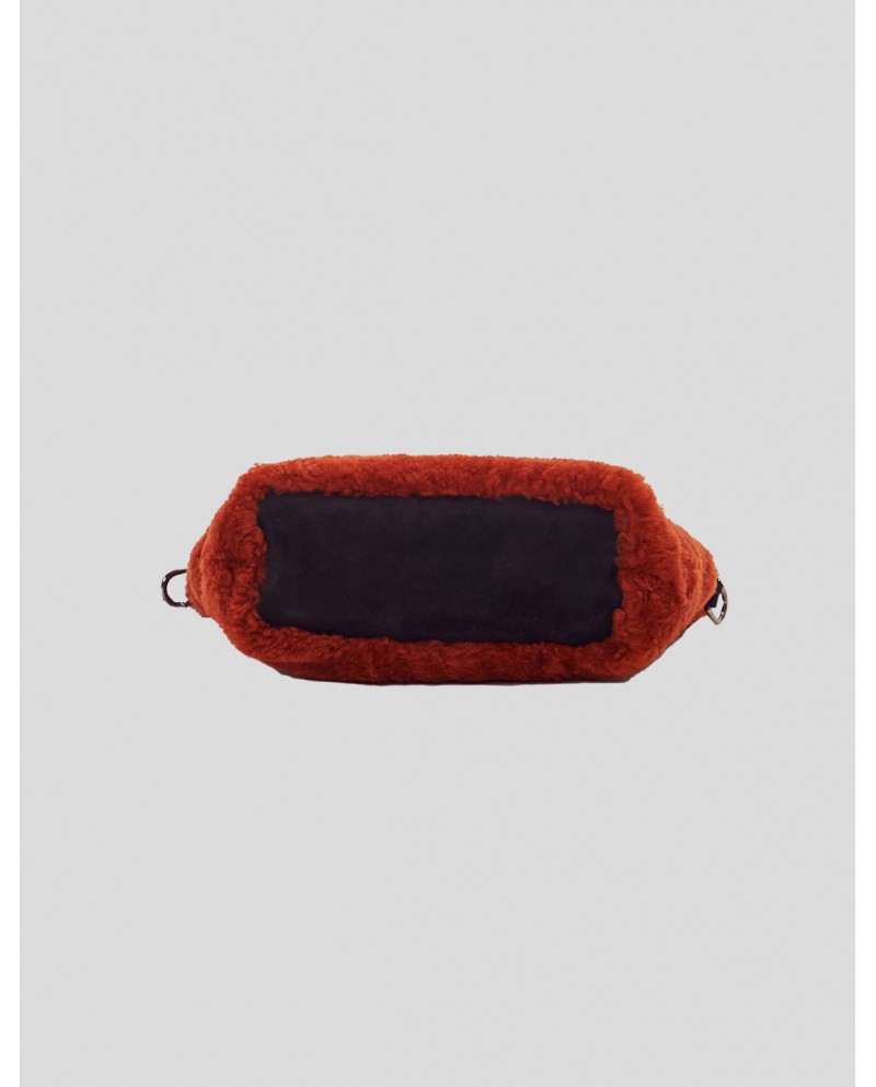 "P" Red Shearling bag