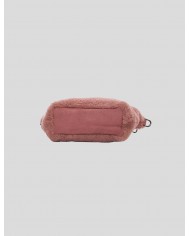 Borsa in montone rosa con iniziale D