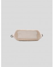 "Stop" shearling bag