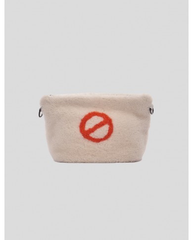 "Stop" shearling bag