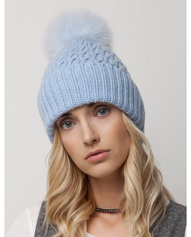 Wool hat with pom pom