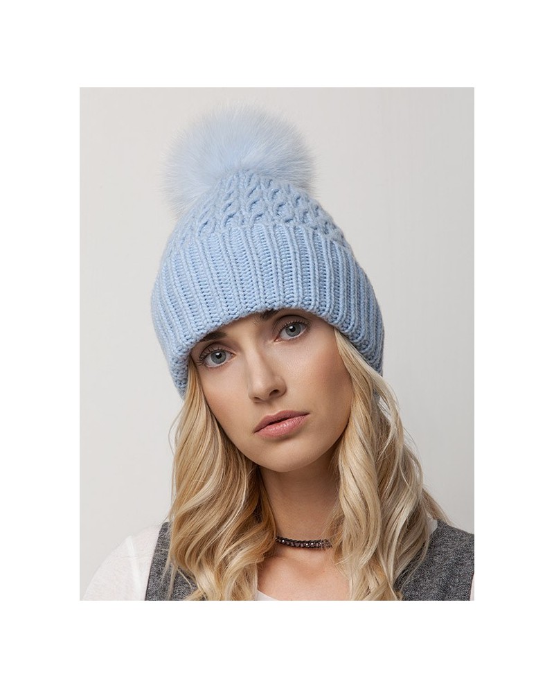 Wool hat with pom pom