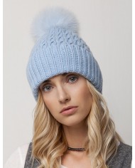 Wool hat with pom pom