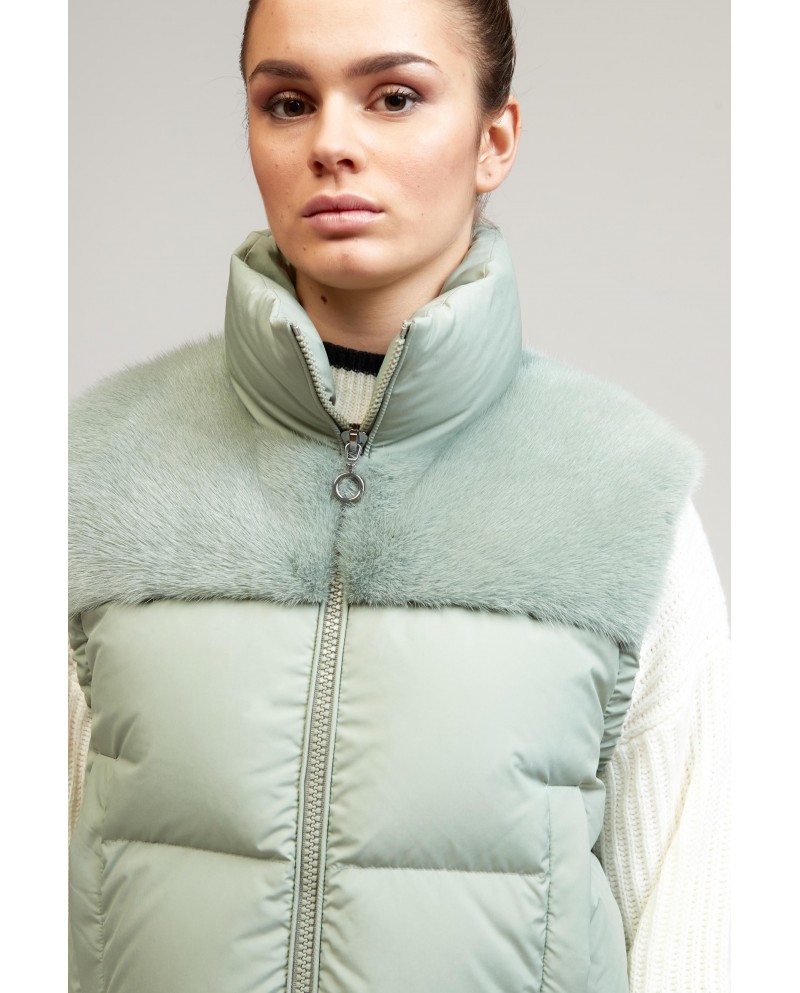 BUN 120| Gilet in visone e piuma d'oca