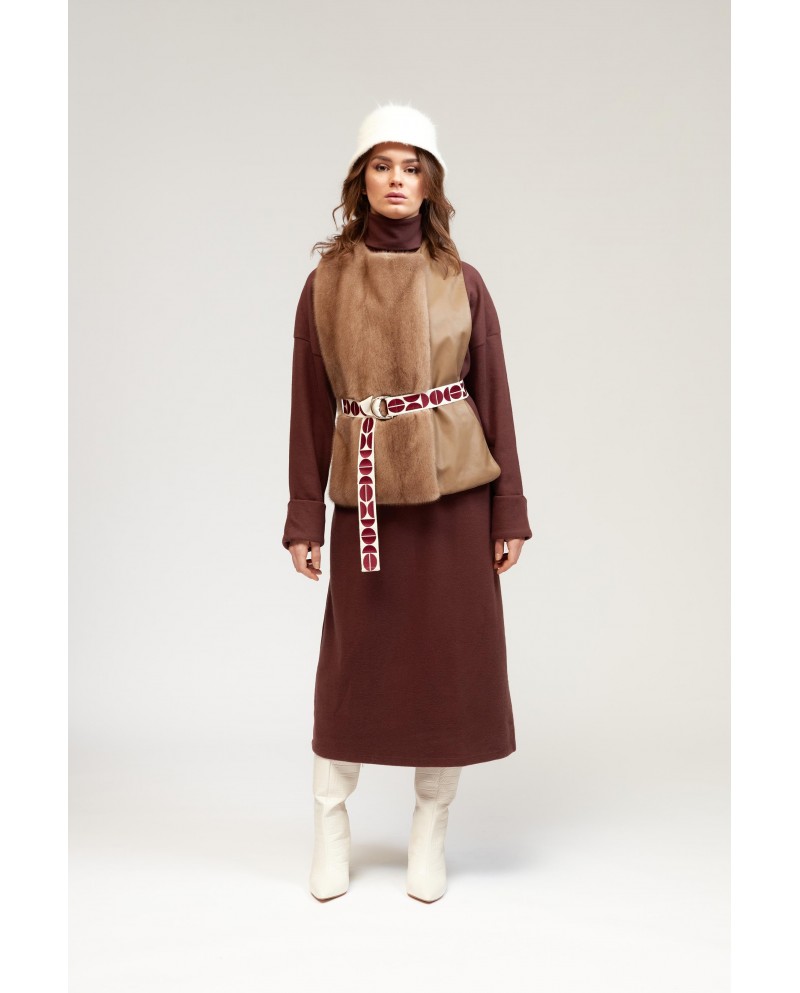 BUN 98 | Gilet in pelle e visone