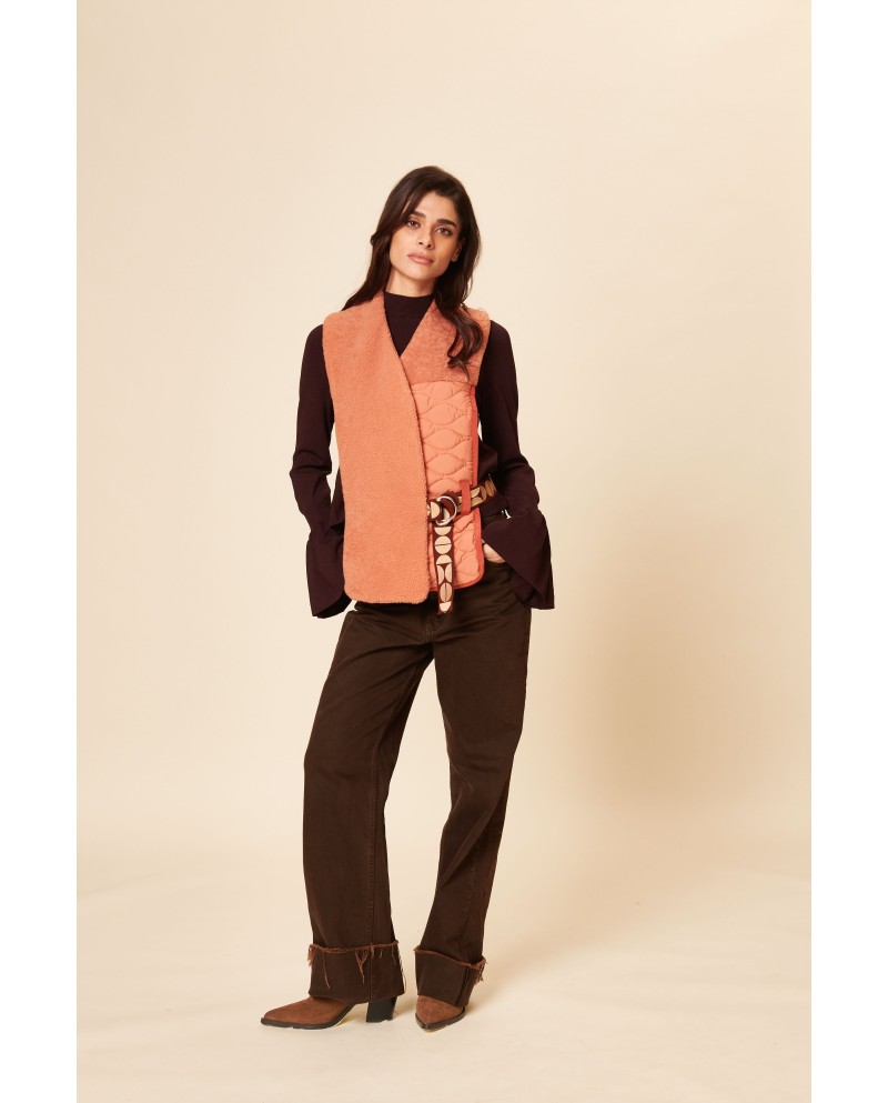 BUN 92 | Gilet a sciarpa in montone