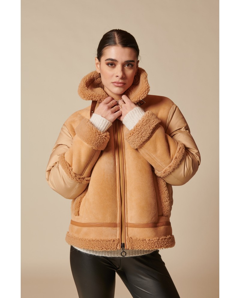 BUN 127 | Shearling Goose Down Biker Jacket