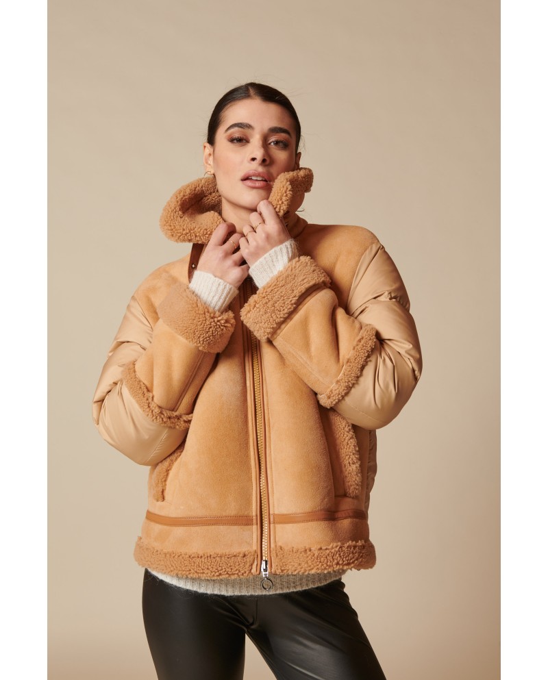 BUN 127 | Shearling Goose Down Biker Jacket