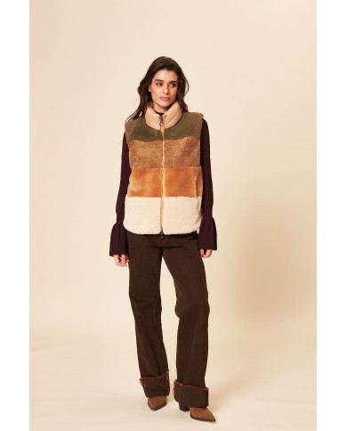 BUN 128 | Gilet in montone con motivo