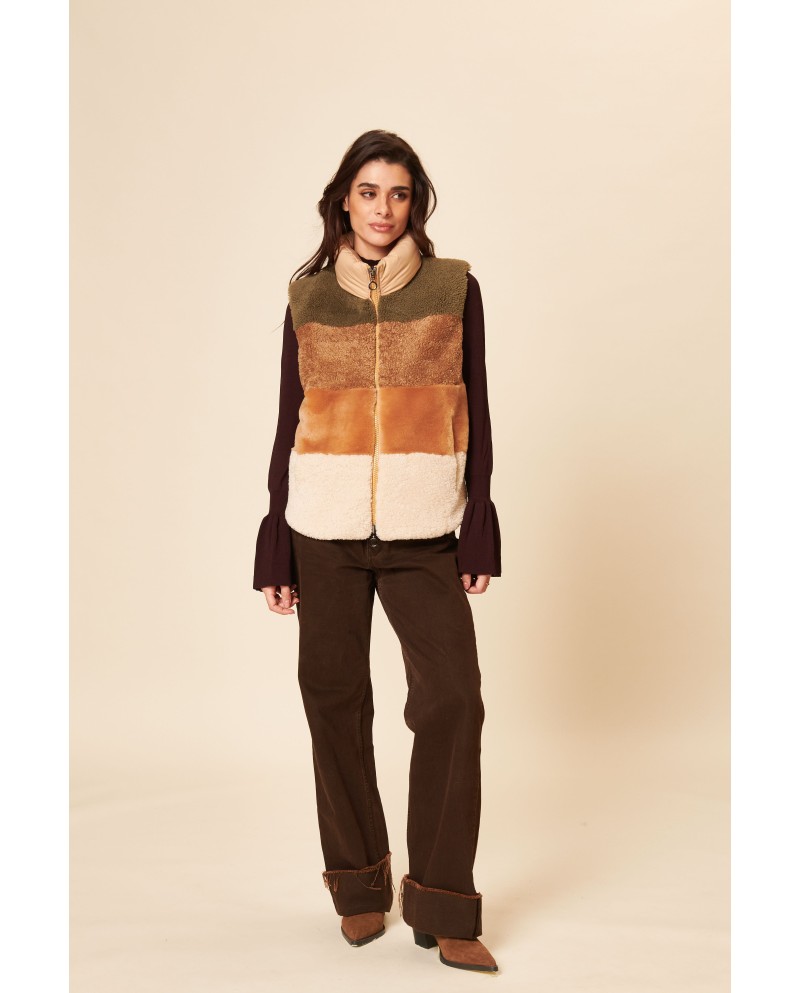 BUN 128 | Gilet in montone con motivo