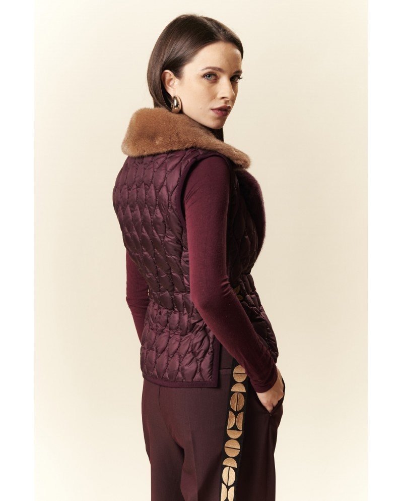 BUN 91 |Quilted Vest with mink collar
