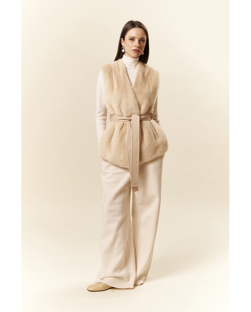 BUN 155 | Gilet in cashmere e pelliccia di visone