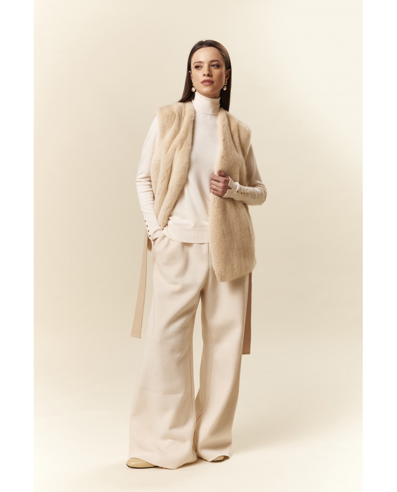 BUN 155 | Gilet in cashmere e pelliccia di visone