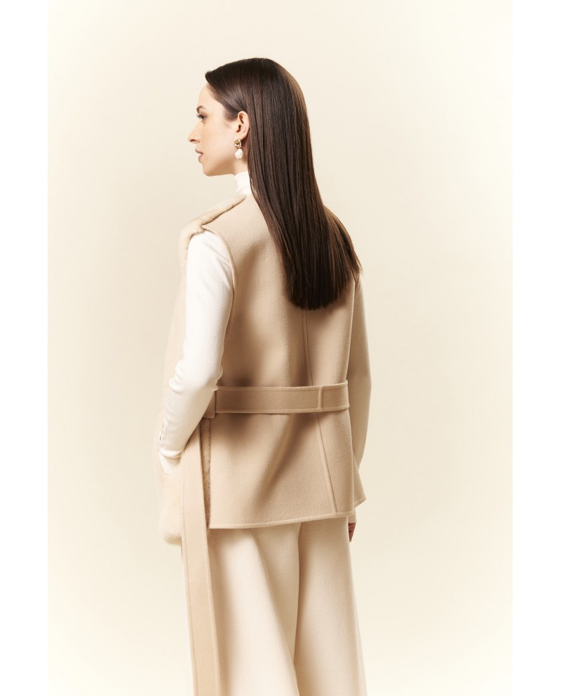 BUN 155 | Gilet in cashmere e pelliccia di visone
