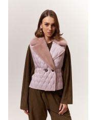 BUN 91 |Quilted Vest with mink collar
