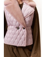 BUN 91 |Quilted Vest with mink collar