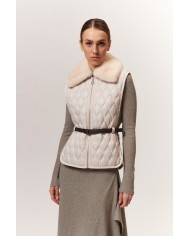 BUN 96 | Quilted Vest with Fur Collar