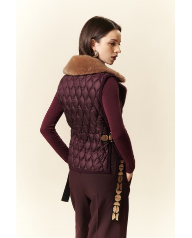 BUN 91 |Quilted Vest with mink collar