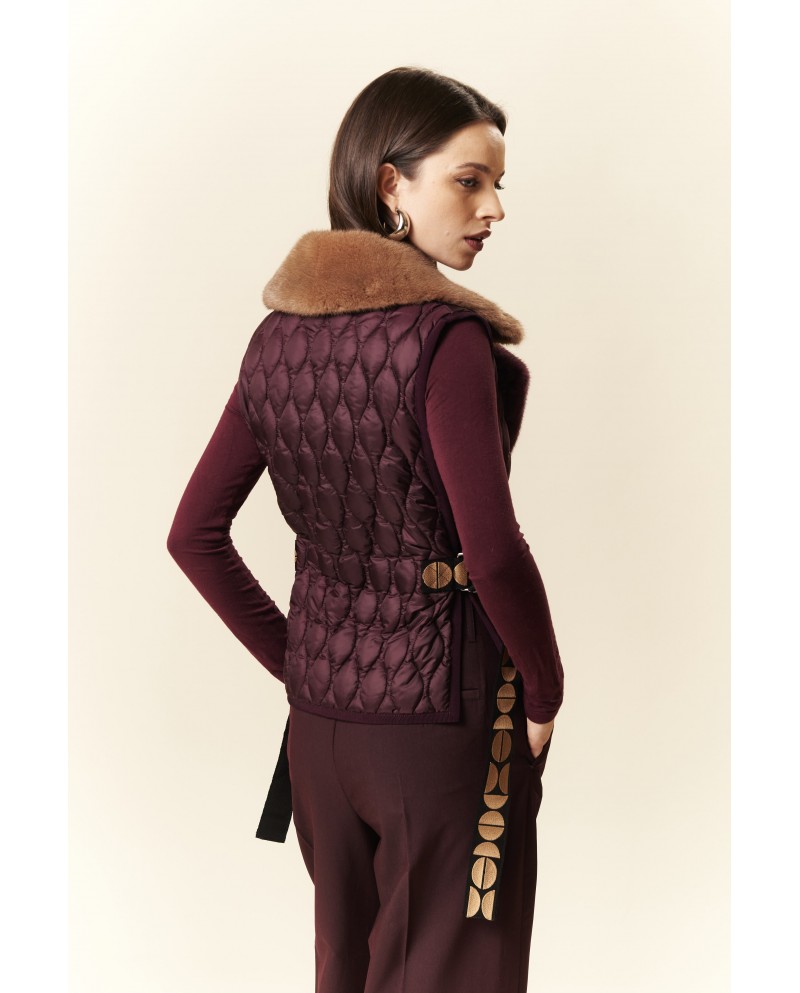 BUN 91 |Quilted Vest with mink collar