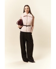 BUN 96| Gilet trapuntato con colletto in pelliccia