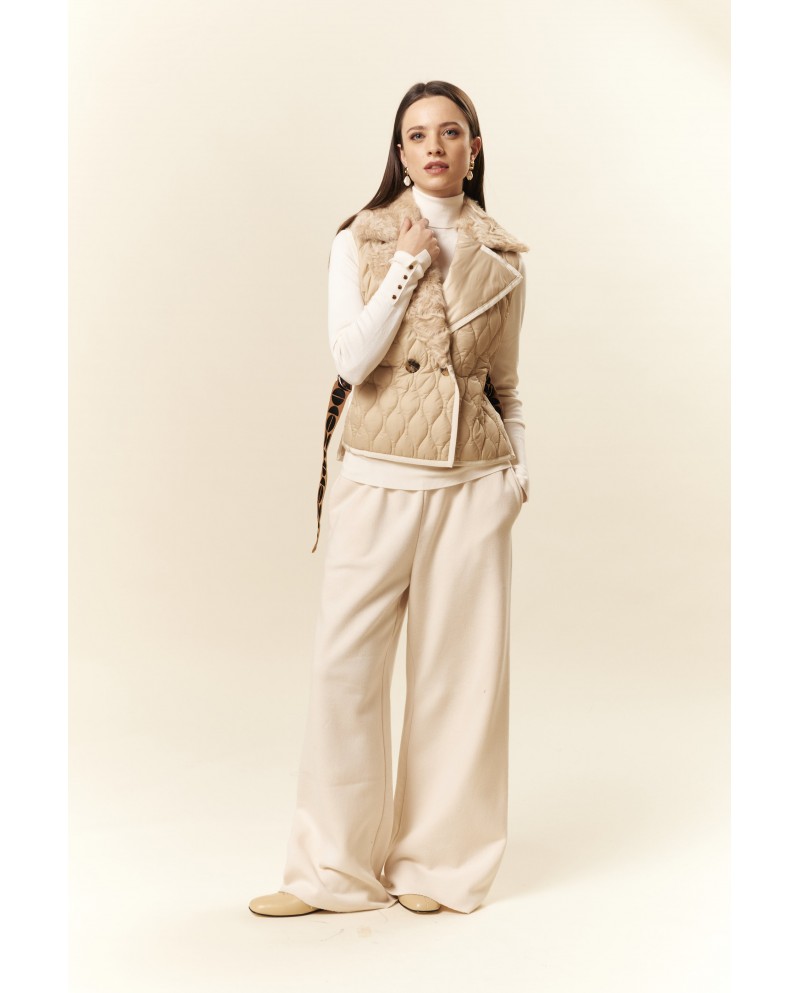 BUN 91 |Quilted Vest with mink collar