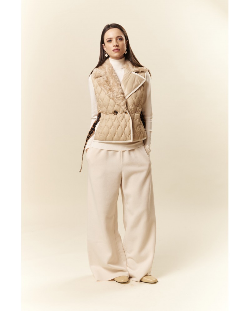 BUN 91 |Quilted Vest with mink collar