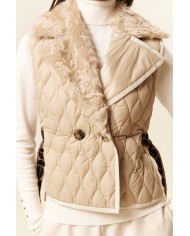 BUN 91 |Quilted Vest with mink collar
