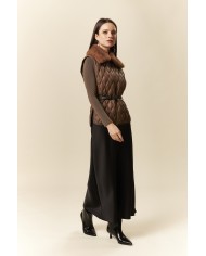 BUN 96| Gilet trapuntato con colletto in pelliccia