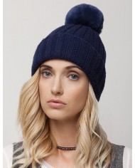 Wool hat with a pom-pom